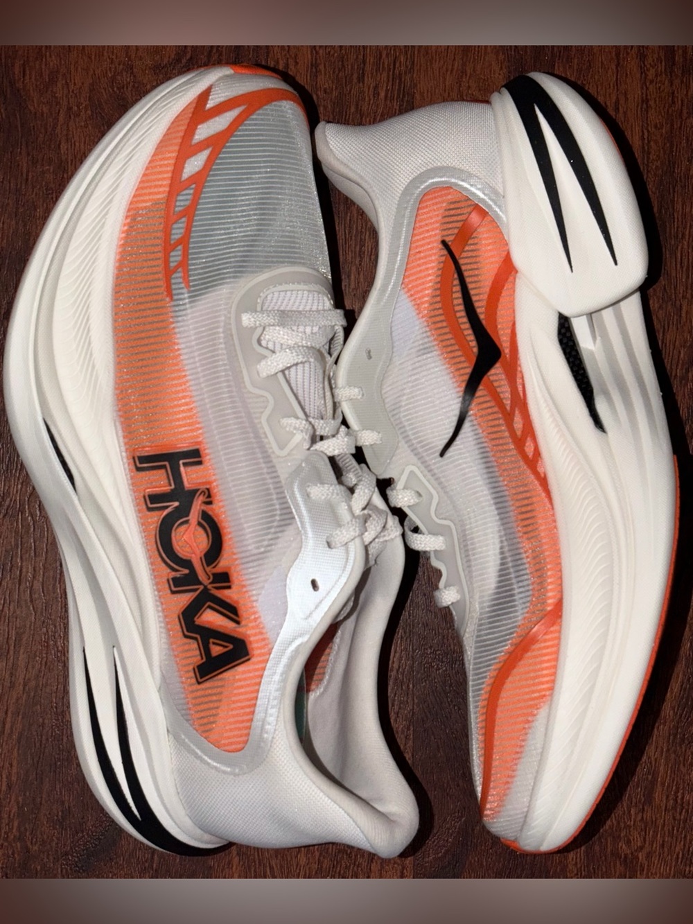 Hoka Cielo X1 2.0 White & Orange Road Running Shoes